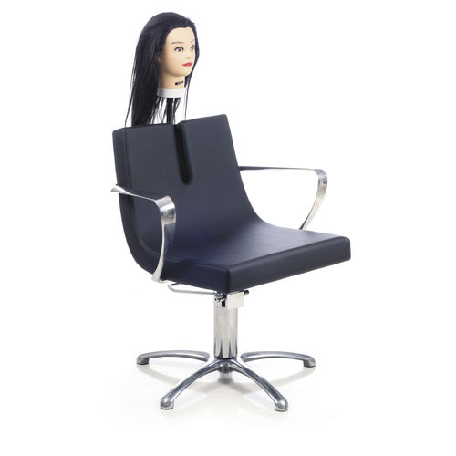 Fauteuil de coiffure contemporain - TEACH - Nelson Mobilier - en simili cuir / en acier inoxydable / en métal chromé