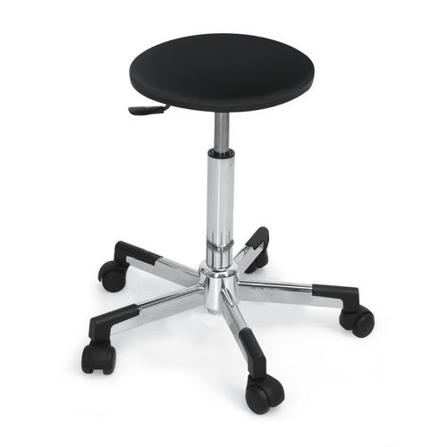 Tabouret contemporain - EKO  - Nelson Mobilier - en simili cuir / avec piètement en acier inoxydable / tapissé
