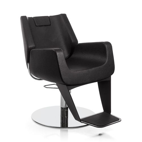 Fauteuil de barbier en simili cuir - BOSS LIGHT - Nelson Mobilier - avec repose-pieds / piètement central / avec pompe hydraulique