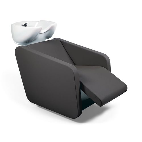 Bac à shampoing avec repose-pieds - GOWASH - Nelson Mobilier - en simili cuir / en céramique / 1 place
