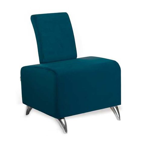Chauffeuse contemporaine - KRYPTON 1P - Nelson Mobilier - en tissu / en aluminium poli / grise