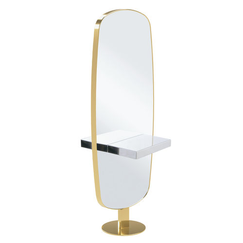 Coiffeuse contemporaine - OVALIS DOUBLE - Nelson Mobilier - en verre / en acier inoxydable / en laiton poli