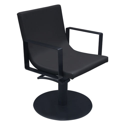 Fauteuil de coiffure contemporain - IRON BLACK - Nelson Mobilier - en simili cuir / avec pompe hydraulique / noir