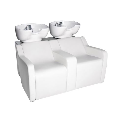 Bac à shampoing avec repose-pieds - SOFA PLUS 2P - Nelson Mobilier - en simili cuir / en céramique / 2 places