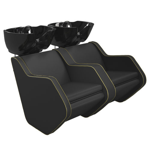 Bac à shampoing avec repose-pieds - NOVAWASH 2P - Nelson Mobilier - en simili cuir / en céramique / 2 places