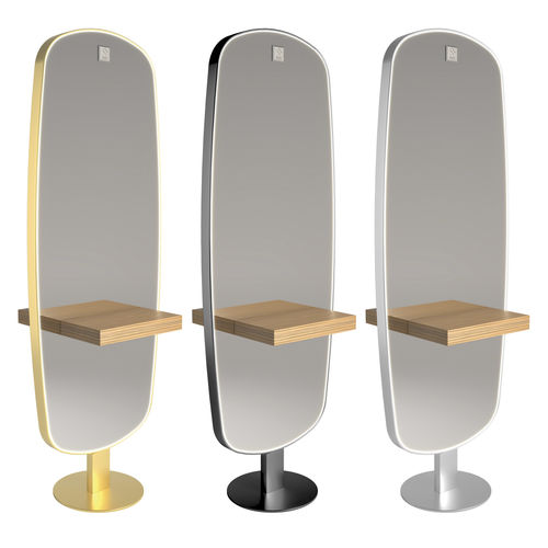 Coiffeuse contemporaine - Ovalis Double LED  - Nelson Mobilier - en métal / en PVC / en verre