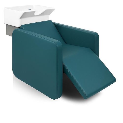 Bac à shampoing avec repose-pieds - SMARTWASH - Nelson Mobilier - en simili cuir / en céramique / design original
