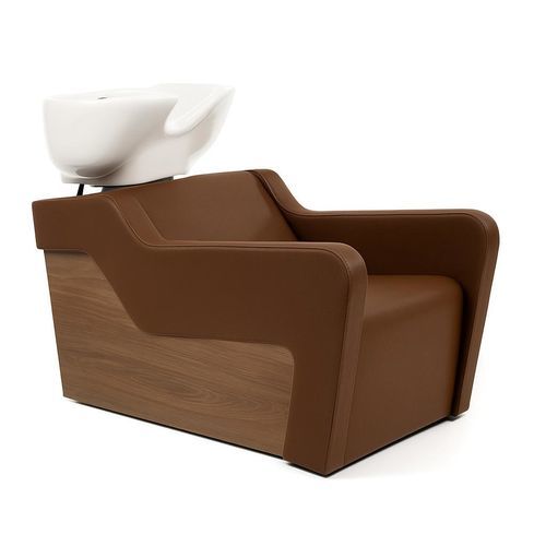 Bac à shampoing avec repose-pieds - TOPWASH WOOD - Nelson Mobilier - 1 place