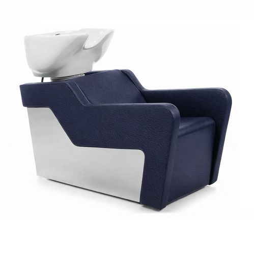 Bac à shampoing en simili cuir - TOPWASH CHROME - Nelson Mobilier - 1 place