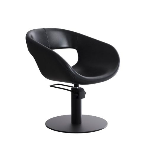 Fauteuil de coiffure en simili cuir - MELLO - Nelson Mobilier - noir / professionnel / avec piètement en métal peint