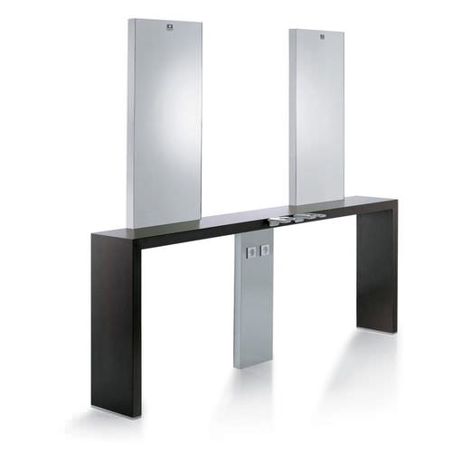Coiffeuse contemporaine - KRYSTAL MURALE 2P - Nelson Mobilier - stratifiée / en acier inoxydable / en aluminium poli