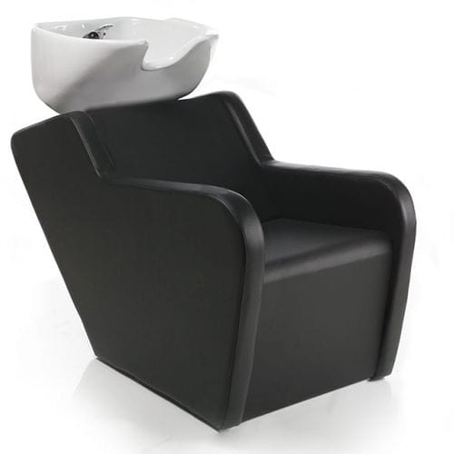 Bac à shampoing avec repose-pieds - TOPWASH BLACK - Nelson Mobilier - 1 place