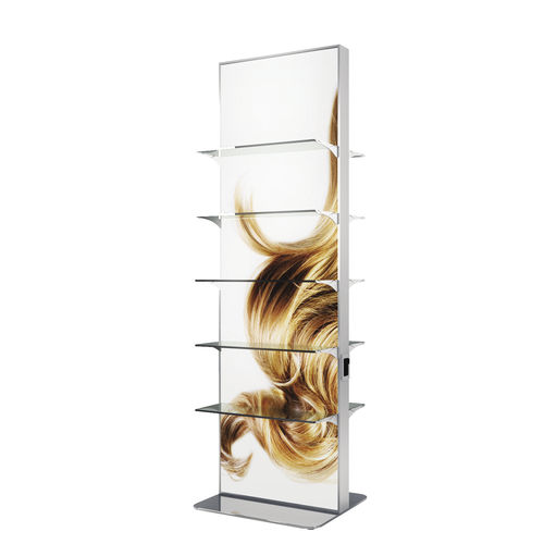 Présentoir pour produits de beauté - FRAIM EXPO - Pietranera - en verre / à panneau / pour salon de coiffure