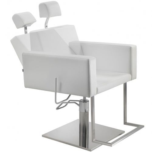 Fauteuil contemporain - DARIA MAKE-UP - SASSI - en cuir / en acier inoxydable / avec repose-pieds