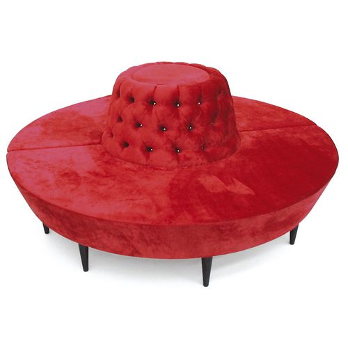 Banquette contemporaine - DALI' 360 - SASSI - en tissu / ronde / avec dossier