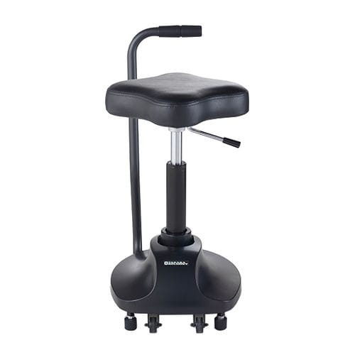 Tabouret de coiffure contemporain - M - TAKARA BELMONT - en simili cuir / avec piètement en plastique / à roulettes