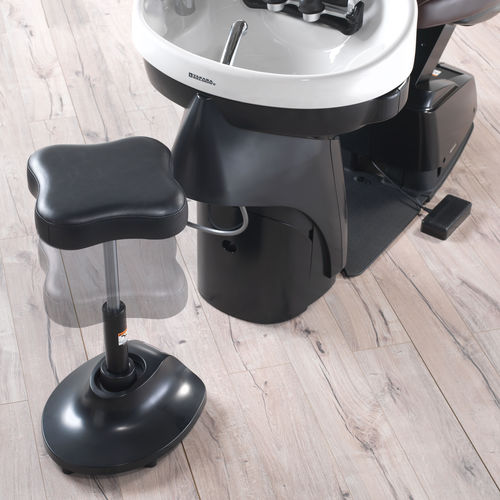 Tabouret de coiffure contemporain - YUME  - TAKARA BELMONT - en simili cuir / avec piètement en plastique / piètement central