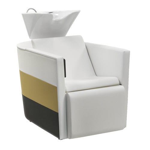 Fauteuil de coiffure contemporain - Tub - TAKARA BELMONT - en cuir / tapissé / blanc