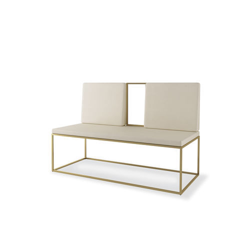 Banquette contemporaine - FLORA  - VEZZOSI - en simili cuir / en acier peint / avec piètement en acier peint