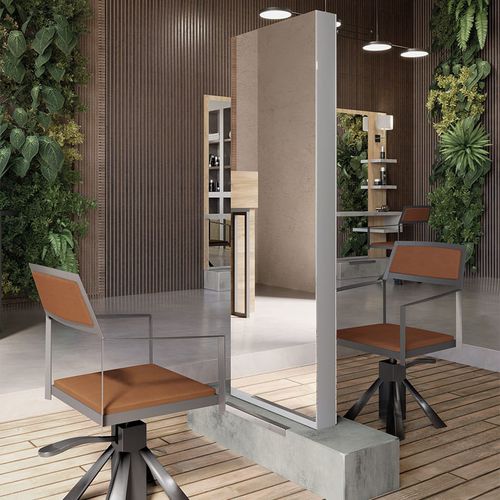 Coiffeuse minimaliste - NATURAL DOUBLE  - VEZZOSI - en béton / en acier inoxydable / pour salon de coiffure