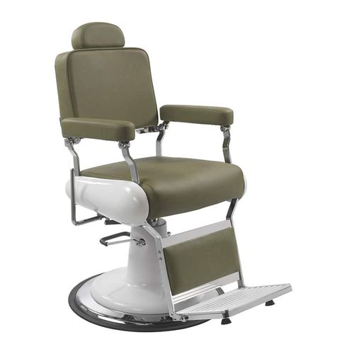 Fauteuil de barbier en métal chromé - DANDY  - VEZZOSI - en simili cuir / avec repose-tête / avec repose-pieds