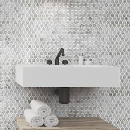Mosaïque en verre - HEX CRAQUELE - ONIX Mosaico - mate / d'intérieur / de piscine