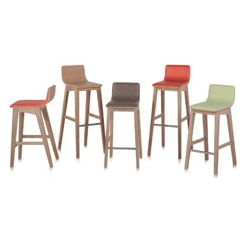 Chaise de bar contemporaine - ENOA - Perrouin Sièges - d'intérieur / en tissu / en acier inoxydable brossé
