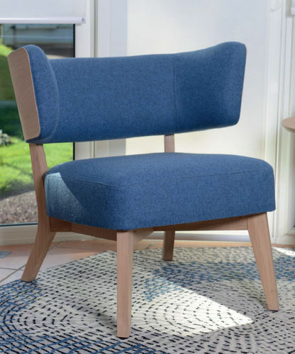 Chauffeuse contemporaine - LYLA - Perrouin Sièges - en tissu / en chêne / couleur personnalisable