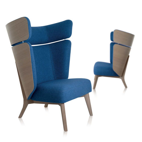 Chauffeuse contemporaine - INSIDE XL - Perrouin Sièges - en tissu / en chêne / avec dossier haut