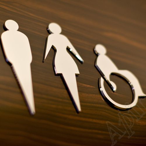 Pictogramme de porte en acier inoxydable - APIR SRL - pour sanitaire