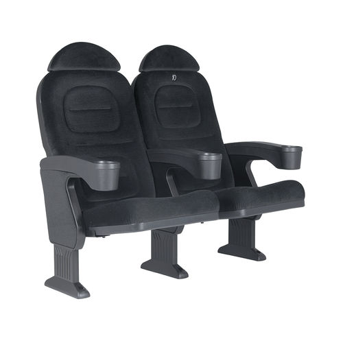 Fauteuil de cinéma en tissu - ROMA V05 - Euro Seating International - noir / avec repose-tête