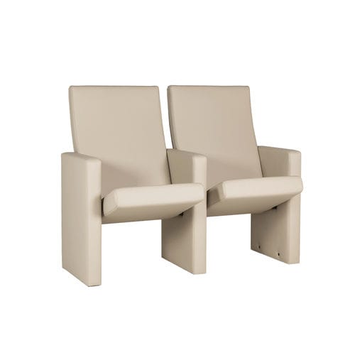 Fauteuil d'auditorium contemporain - ETLAN  - Euro Seating International - en cuir / en mousse de polyuréthane / en bois massif