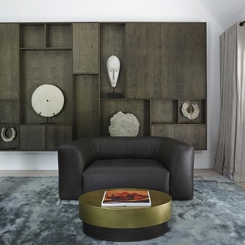 Fauteuil contemporain - BO - Piet Boon Collection - en tissu / en cuir / en bois