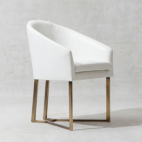 Chaise de salle à manger contemporaine - Cala - Cliff Young - d'intérieur / en tissu / en cuir
