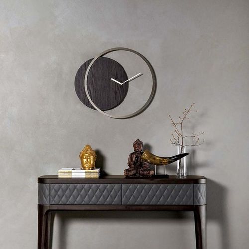 Horloge contemporaine - Cerchio - Cliff Young - murale / analogique / en noyer