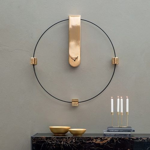 Horloge contemporaine - Memory  - Cliff Young - murale / analogique / en cuivre