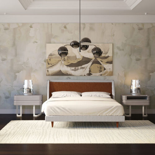Lit king size - CY Luca - Cliff Young - queen size / contemporain / tapissé