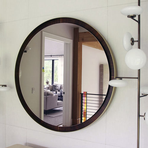 Miroir mural - Island  - Cliff Young - contemporain / rond / en noyer