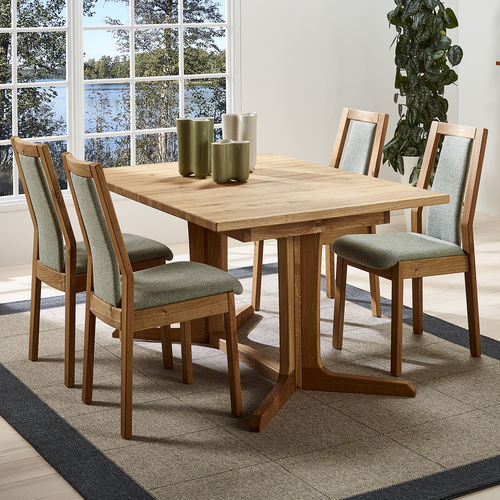 Table à manger design scandinave - 4224СK/1 - dyrlund - en chêne / avec piètement en chêne / rectangulaire