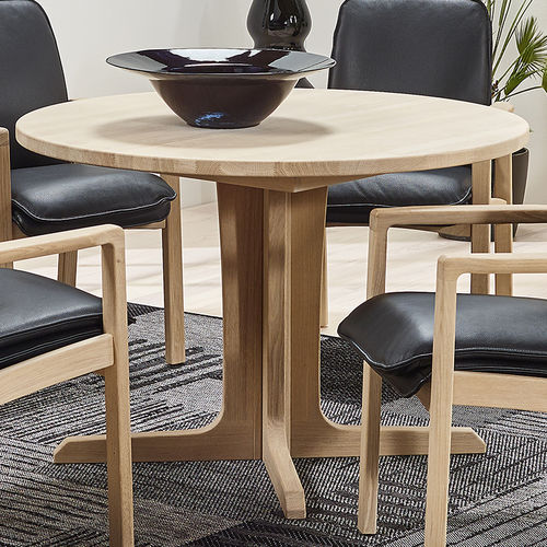 Table à manger design scandinave - 4276EK/0 - dyrlund - en chêne / avec piètement en chêne / ronde