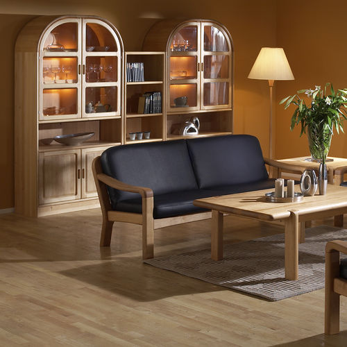 Canapé design scandinave - 1240 series - dyrlund - en cuir / avec accoudoirs / avec coussin amovible