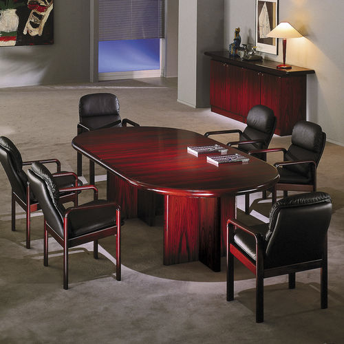 Table de conférence moderne - 8612/6 - dyrlund - en bois de rose / avec piètement en bois de rose / ovale