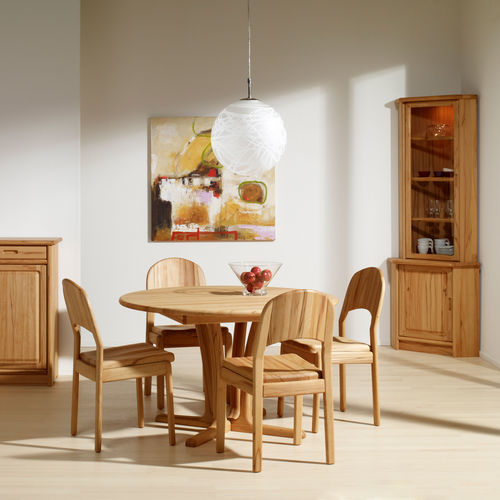 Table à manger design scandinave - 9275G - dyrlund - en chêne / avec piètement en bois / ronde