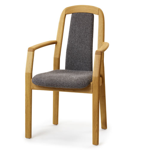 Chaise de salle à manger design scandinave - 1589A  - dyrlund - d'intérieur / en cuir / avec piètement en teck