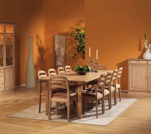 Table à manger design scandinave - 1248K-240 - dyrlund - en chêne / avec piètement en chêne / rectangulaire