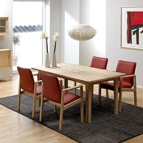 Table à manger design scandinave - 1248-160K - dyrlund - en chêne / avec piètement en chêne / rectangulaire
