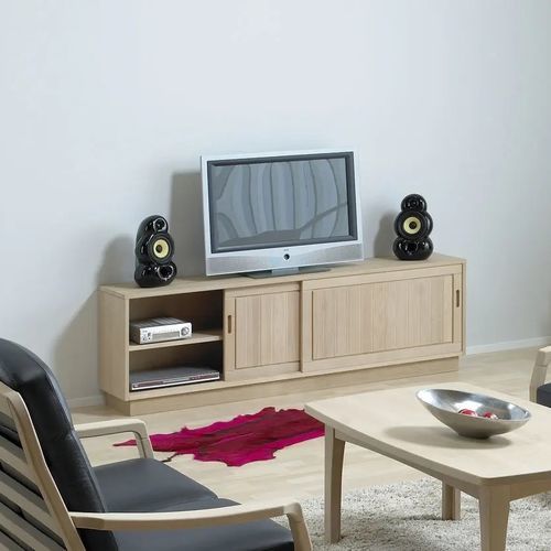Meuble TV design scandinave - 0179-3  - dyrlund - lowboard / avec rangement intégré / en chêne