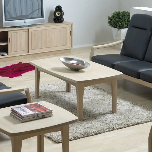 Table basse design scandinave - 9258K - dyrlund - en chêne / avec piètement en chêne / rectangulaire