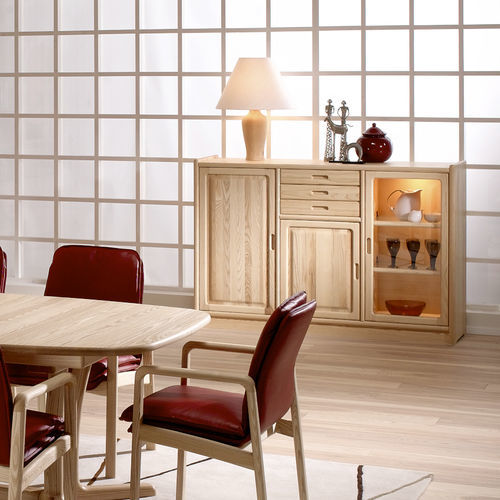 Buffet design scandinave - 2121M - dyrlund - haut / en frêne / avec étagère