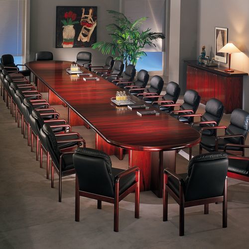 Table de conférence moderne - 8612/24 - dyrlund - en bois de rose / avec piètement en bois de rose / ovale